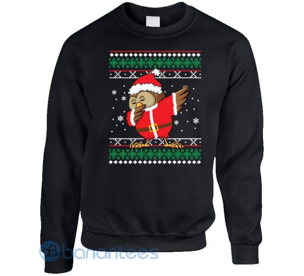 Santa Owl Dabbing Ugly Christmas Holiday Graphic Sweatshirt For Men And Women Product Photo