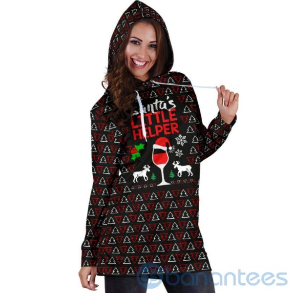 Santa's Little Helper Christmas Hoodie Dress For Women Product Photo