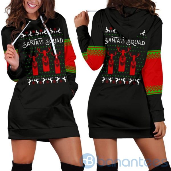 Santa's Squad Christmas Hoodie Dress For Women Product Photo