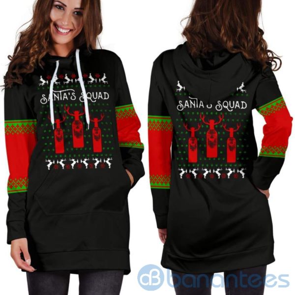 Santa's Squad Christmas Hoodie Dress For Women Product Photo