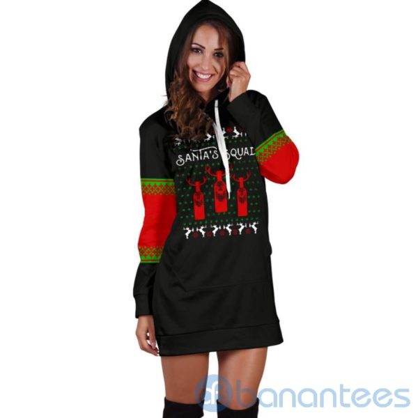 Santa's Squad Christmas Hoodie Dress For Women Product Photo