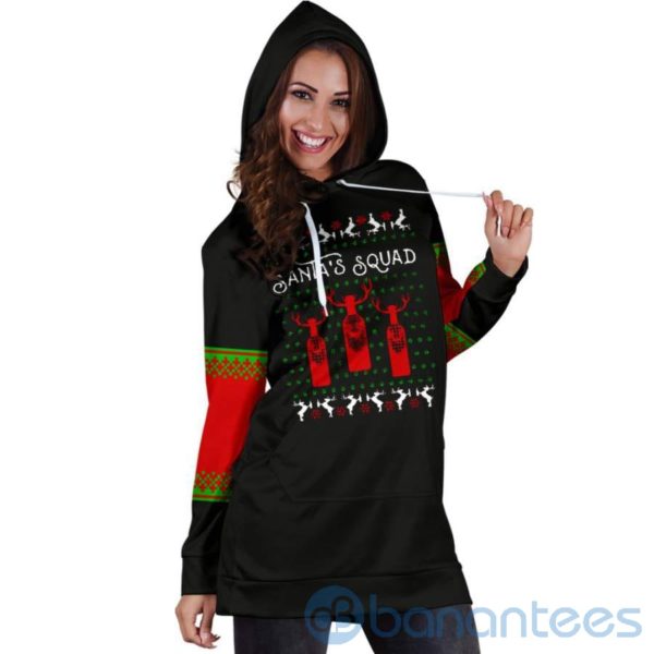 Santa's Squad Christmas Hoodie Dress For Women Product Photo