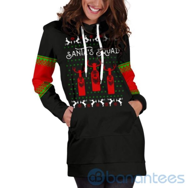 Santa's Squad Christmas Hoodie Dress For Women Product Photo