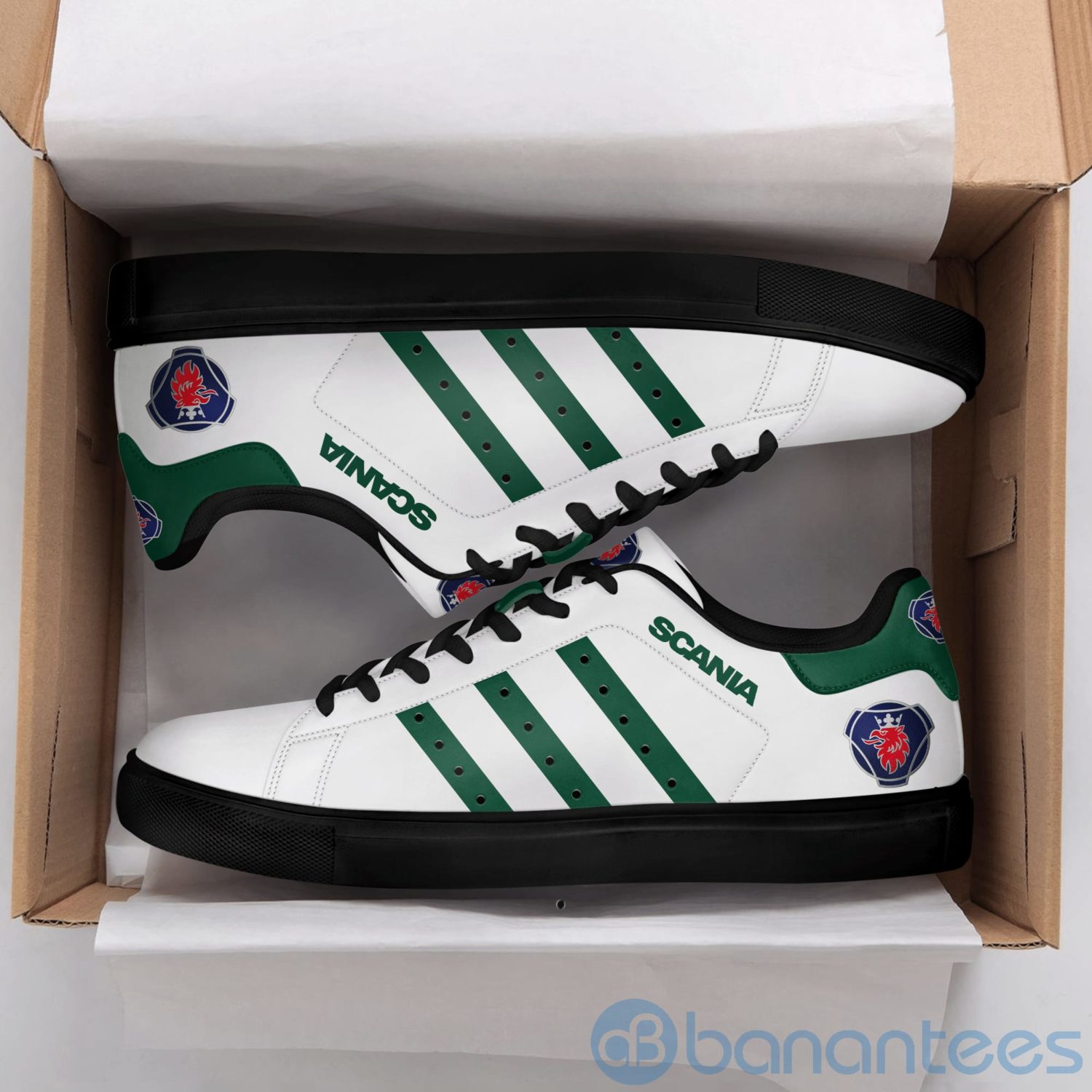 scania-ab-green-striped-low-top-skate-shoes-2-ZT1el.jpg Scania Ab Green Striped Low Top Skate Shoes Product Photo