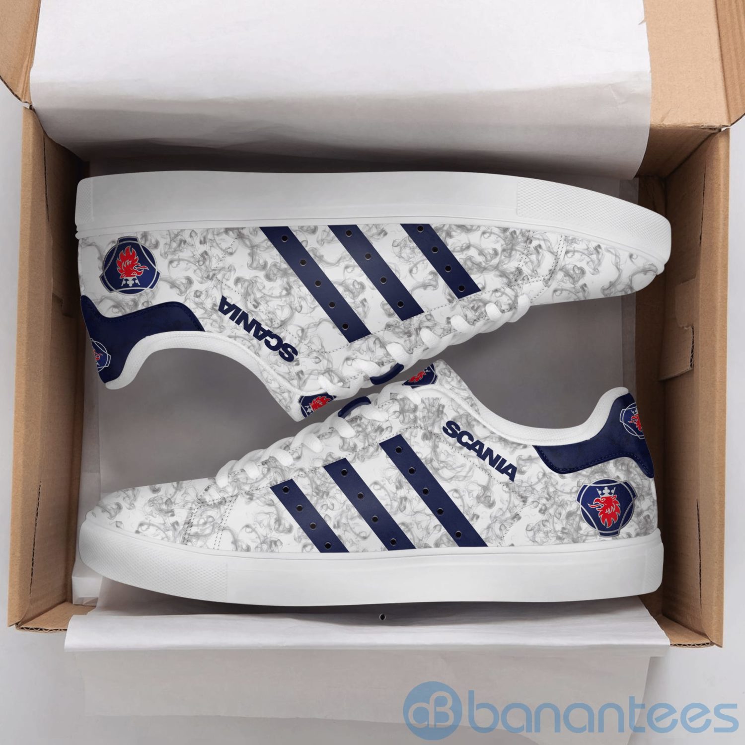 scania-ab-navy-striped-low-top-skate-shoes-1-cs4uk.jpg Scania Ab Navy Striped Low Top Skate Shoes Product Photo