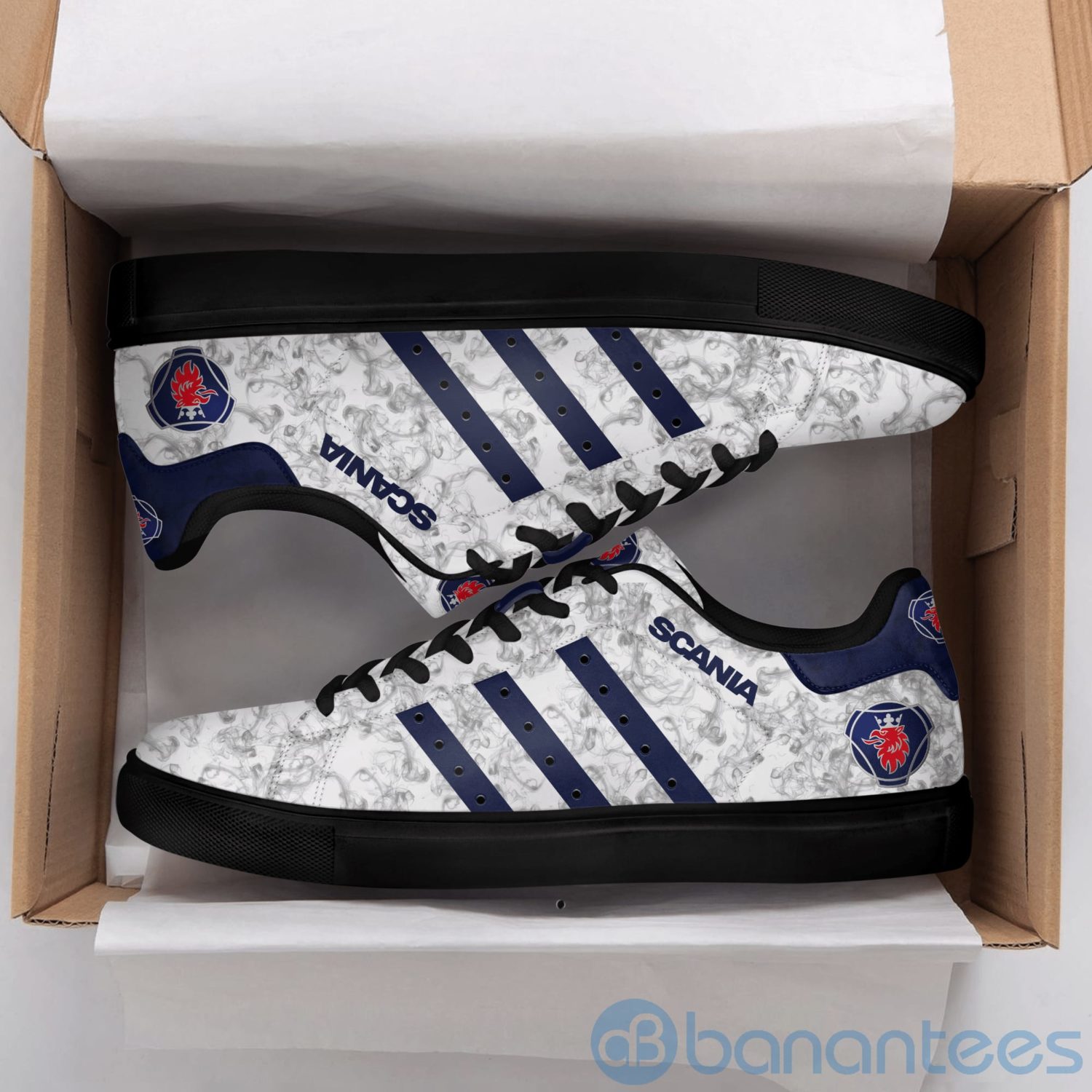 scania-ab-navy-striped-low-top-skate-shoes-2-8YPZo.jpg Scania Ab Navy Striped Low Top Skate Shoes Product Photo