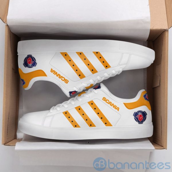 Scania Ab Orange Striped Low Top Skate Shoes Product Photo