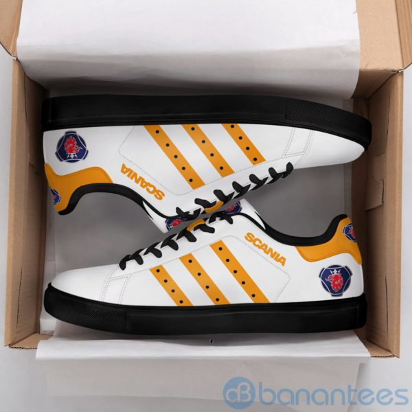 Scania Ab Orange Striped Low Top Skate Shoes Product Photo