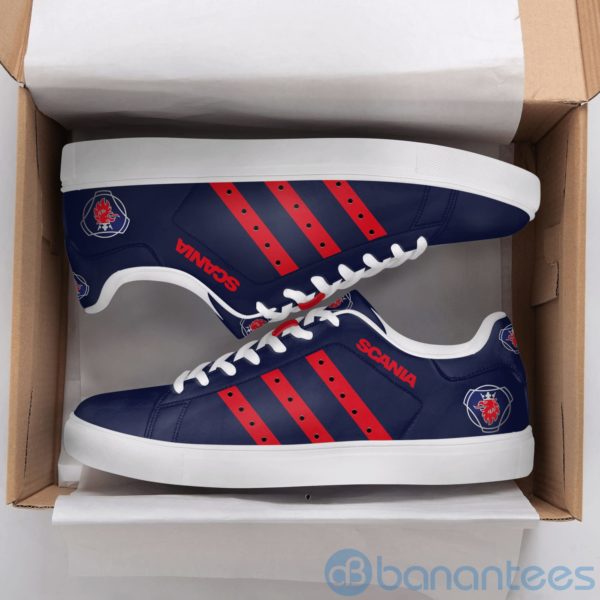 Scania Ab Red Striped Navy Low Top Skate Shoes Product Photo