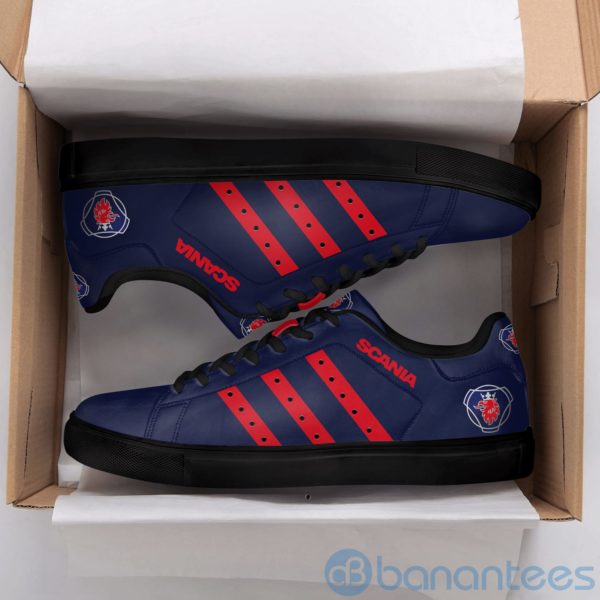 Scania Ab Red Striped Navy Low Top Skate Shoes Product Photo