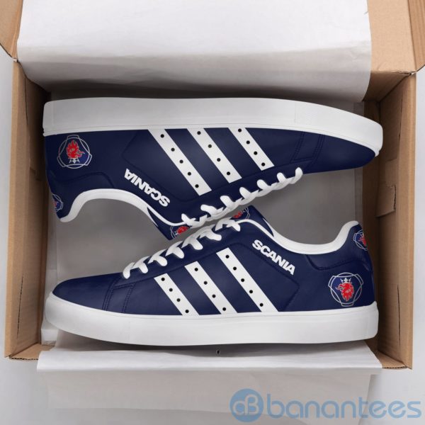 Scania Ab White Striped Low Top Skate Shoes Product Photo