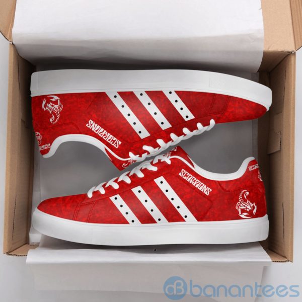 Scorpions Band Red Low Top Skate Shoes Product Photo