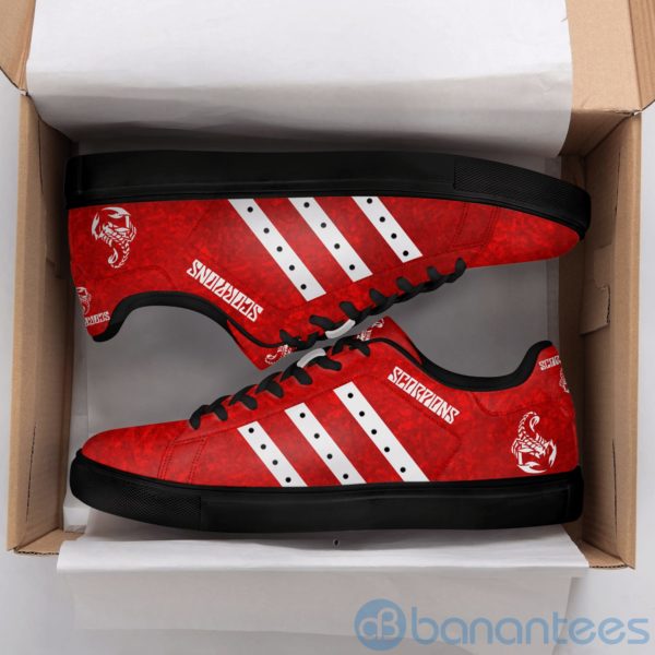 Scorpions Band Red Low Top Skate Shoes Product Photo