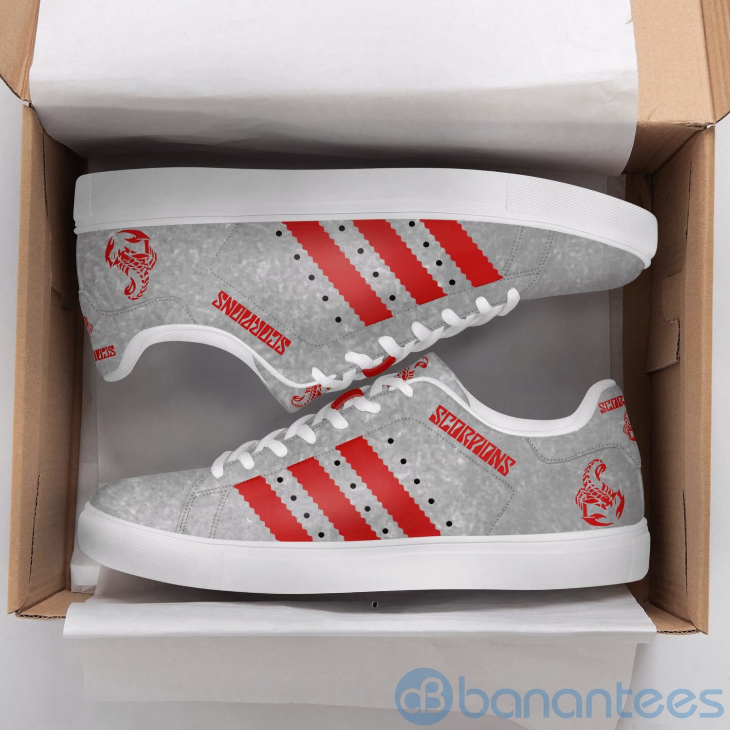 scorpions-band-red-striped-grey-low-top-skate-shoes-1-GsLT1.jpg Scorpions Band Red Striped Grey Low Top Skate Shoes Product Photo