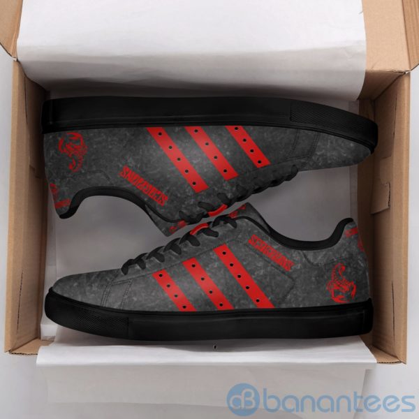 Scorpions Band Red Striped Low Top Skate Shoes Product Photo