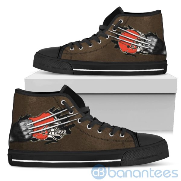 Scratches Claws Cleveland Browns High Top Shoes Product Photo
