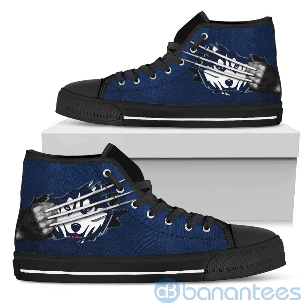 scratches-claws-connecticut-huskies-high-top-shoes-3-TMWPg.jpg Scratches Claws Connecticut Huskies High Top Shoes Product Photo