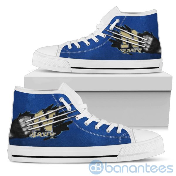 Scratches Claws Navy Midshipmen High Top Shoes Product Photo