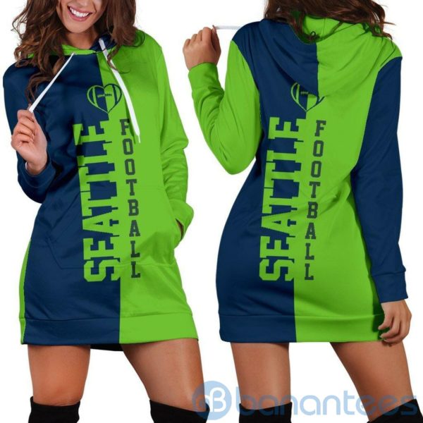 Seattle Football Hoodie Dress For Women Product Photo