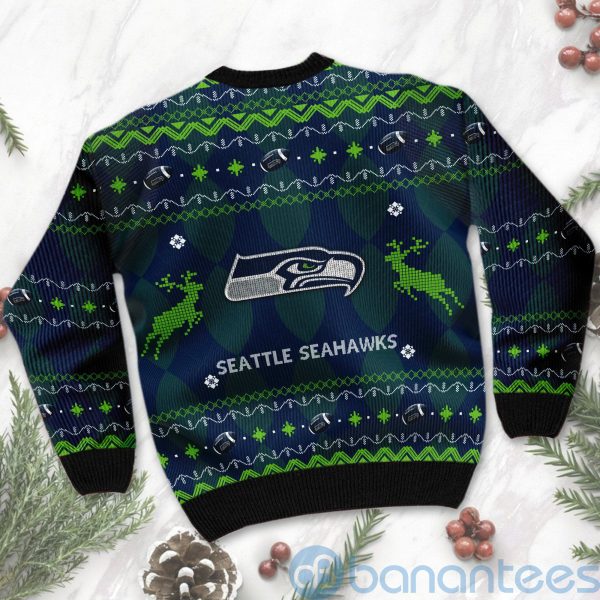 Seattle Seahawks American Football Black Ugly Christmas 3D Sweater Product Photo