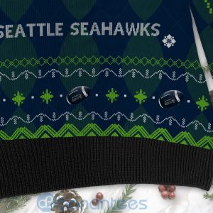 Seattle Seahawks American Football Black Ugly Christmas 3D Sweater Product Photo