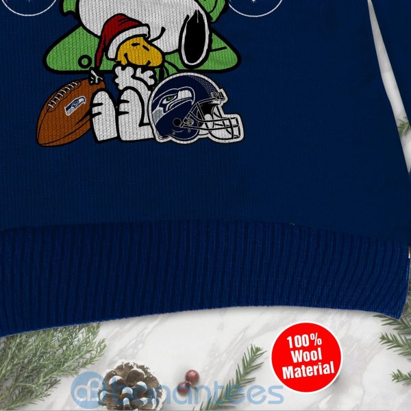 Seattle Seahawks Funny Charlie Brown Peanuts Snoopy Ugly Christmas 3D Sweater Product Photo