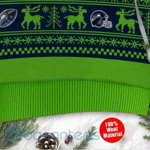 Seattle Seahawks Grateful Dead SKull And Bears Custom Name Ugly Christmas 3D Sweater Product Photo