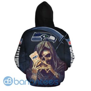 Seattle Seahawks Halloween Death Card All Over Printed 3D Hoodie, Zip Hoodie Product Photo