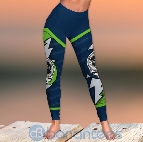 Seattle Seahawks Leggings And Criss Cross Tank Top For Women Product Photo