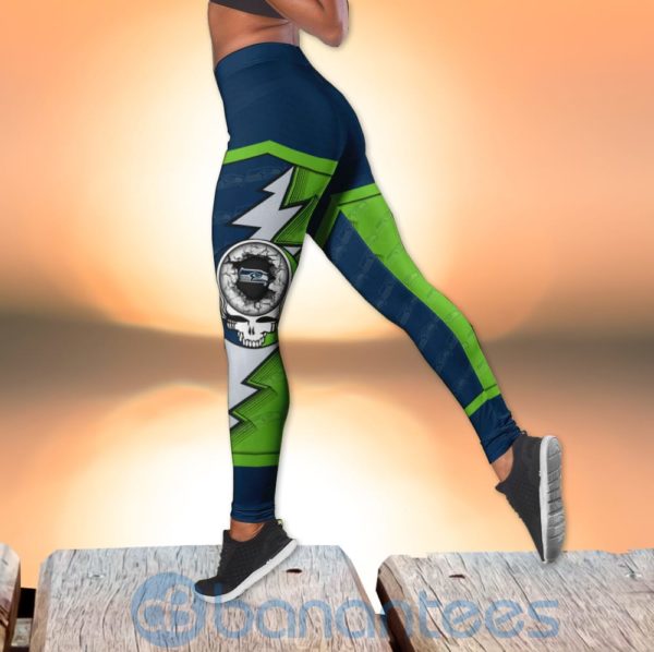 Seattle Seahawks Leggings And Criss Cross Tank Top For Women Product Photo