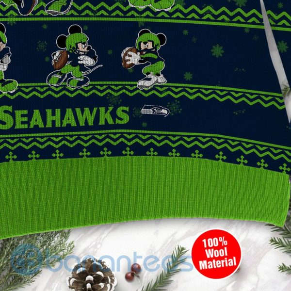 Seattle Seahawks Mickey Mouse Ugly Christmas 3D Sweater Product Photo