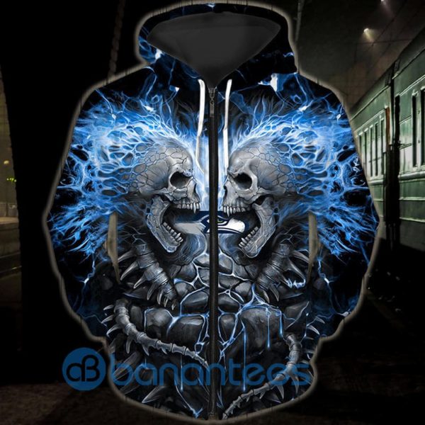 Seattle Seahawks Skull Halloween All Over Printed 3D Hoodie, Zip Hoodie Product Photo