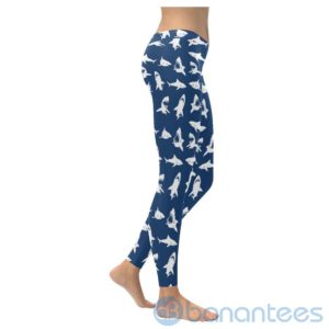 Shark Pattern Navy Leggings for Women Product Photo