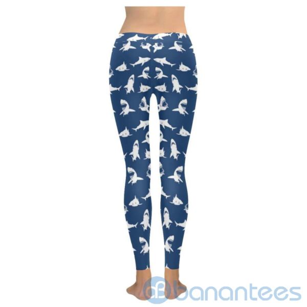 Shark Pattern Navy Leggings for Women Product Photo