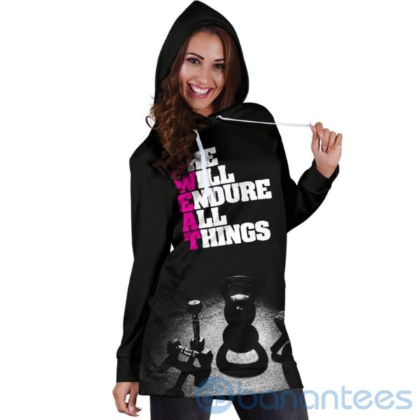 She Will Endure All Things Sweat Hoodie Dress For Women Product Photo