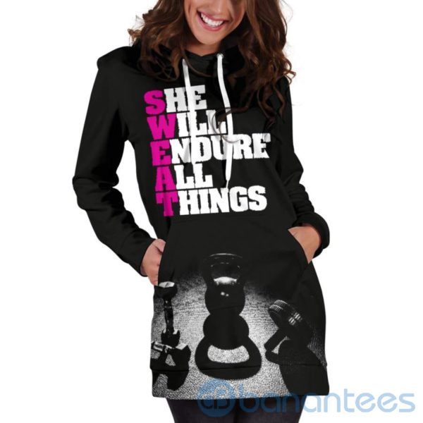 She Will Endure All Things Sweat Hoodie Dress For Women Product Photo