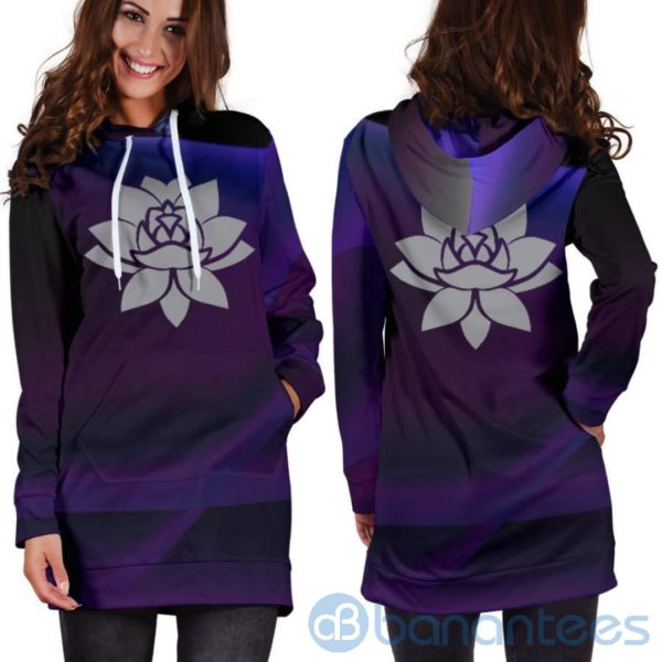 Silver Lotus Hoodie Dress For Women Product Photo