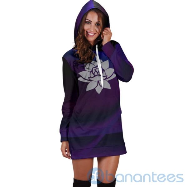 Silver Lotus Hoodie Dress For Women Product Photo