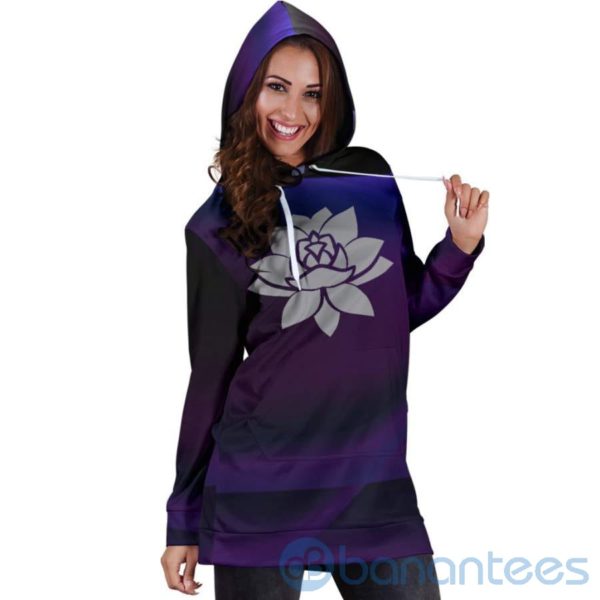 Silver Lotus Hoodie Dress For Women Product Photo
