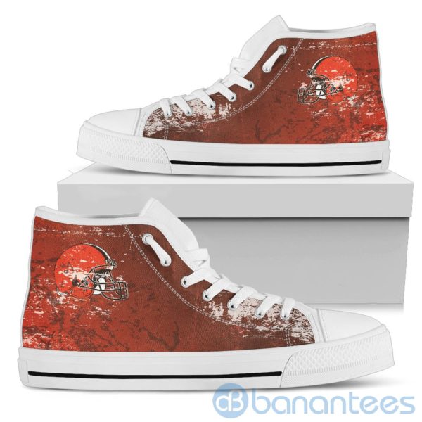 Simple Style For Fan Of Logo Cleveland Browns High Top Shoes Product Photo