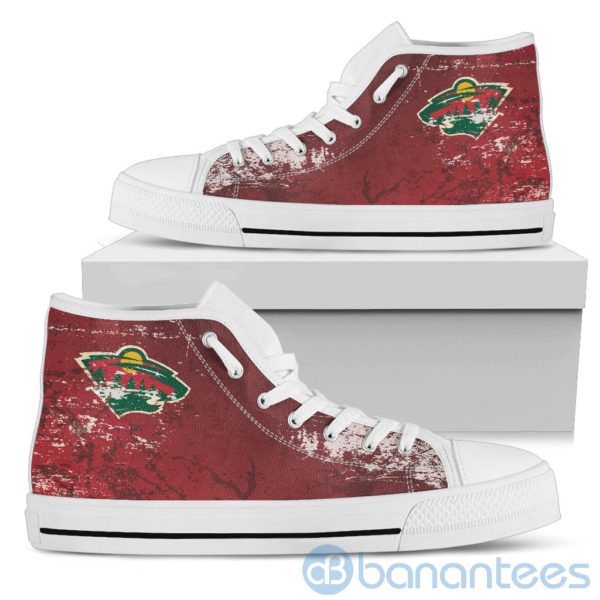 Simple Style For Fan Of Logo Minnesota Wild High Top Shoes Product Photo