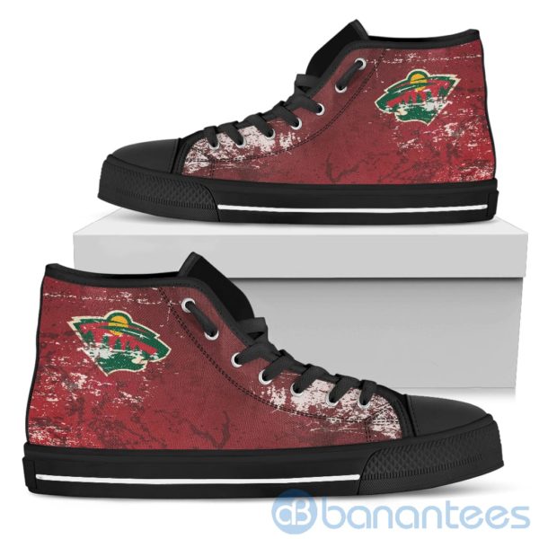 Simple Style For Fan Of Logo Minnesota Wild High Top Shoes Product Photo