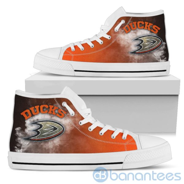 Simple Style White Smoke Anaheim Ducks High Top Shoes Product Photo