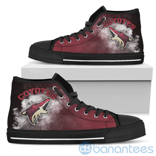 Simple Style White Smoke Arizona Coyotes High Top Shoes Product Photo