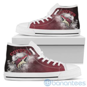 Simple Style White Smoke Arizona Coyotes High Top Shoes Product Photo