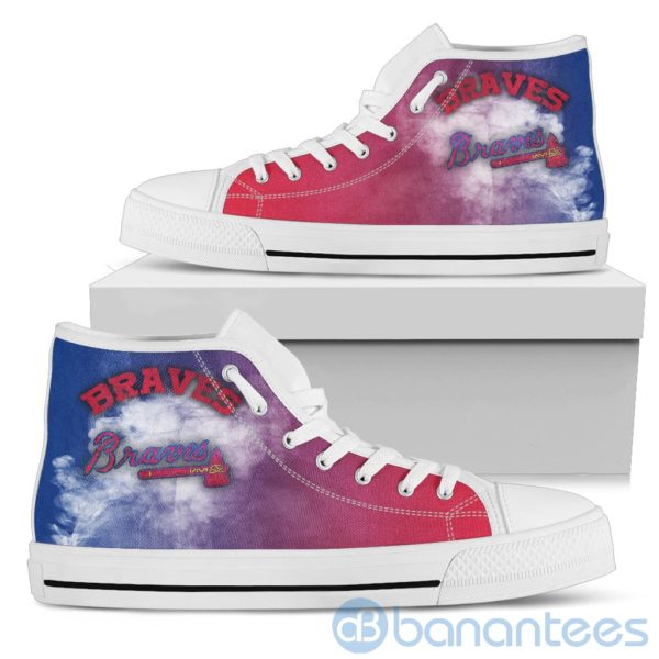 Simple Style White Smoke Atlanta Braves High Top Shoes Product Photo