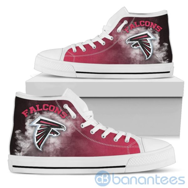 Simple Style White Smoke Atlanta Falcons High Top Shoes Product Photo