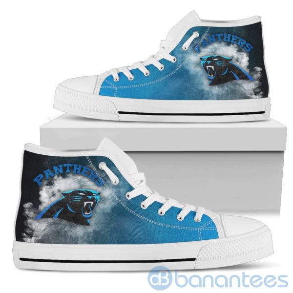 Simple Style White Smoke Carolina Panthers High Top Shoes Product Photo