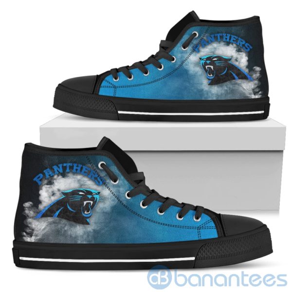 Simple Style White Smoke Carolina Panthers High Top Shoes Product Photo