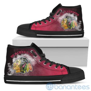 Simple Style White Smoke Chicago Blackhawks High Top Shoes Product Photo